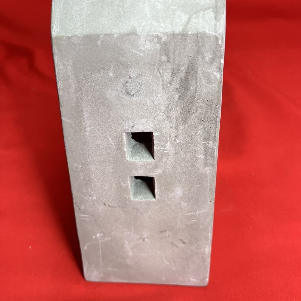 Medium 8" Tea Light Concrete Building / House Modern Cement Decorative /Flaws #2 - Picture 13 of 16